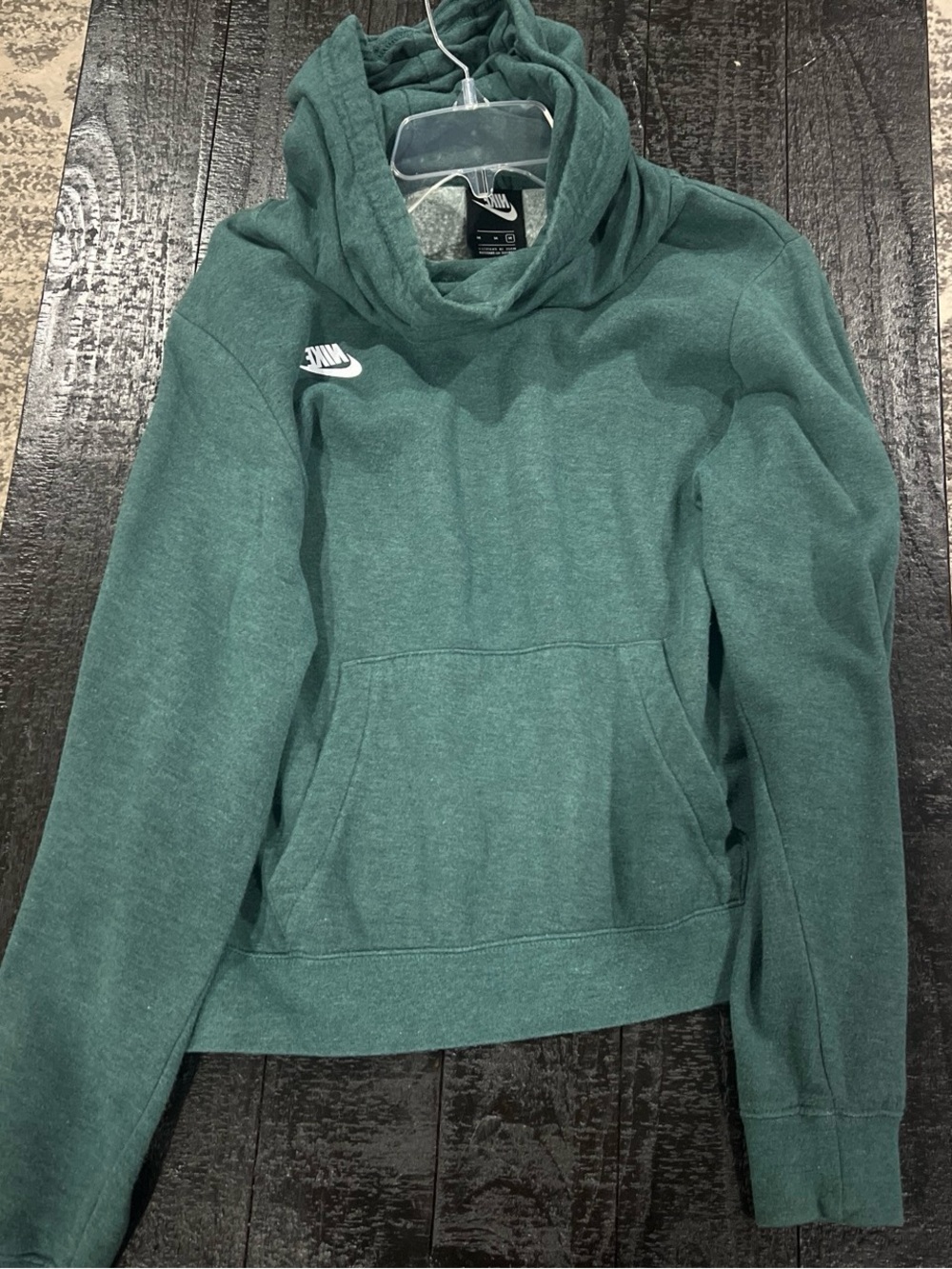 Nike Women's Teal Green Cowl-Neck Pullover Hoodie